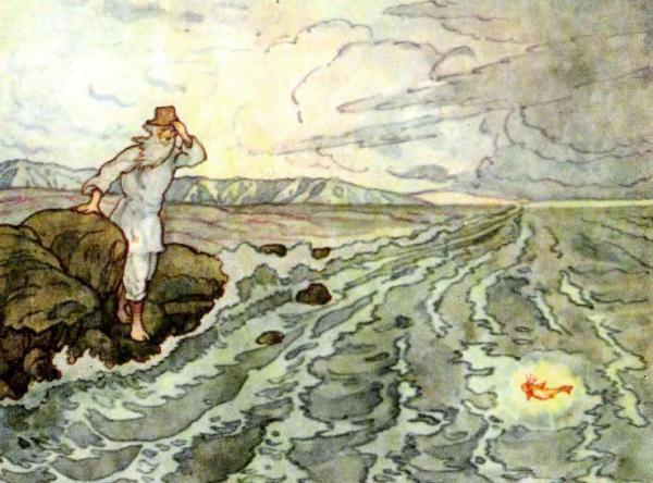 сказка о рыбаке и рыбке иллюстрации