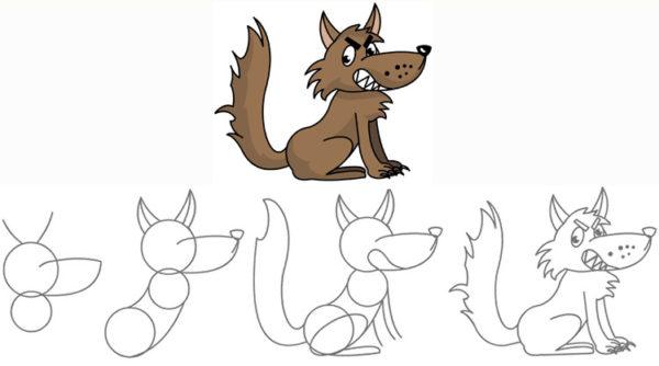 как рисовать волка поэтапно