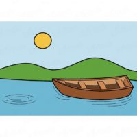 Как поэтапно рисовать — Лодку — рисунки для срисовки