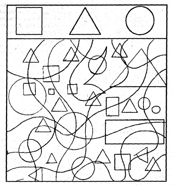 Раскраска Геометрические фигуры детям 5-6 лет - от простого к сложному