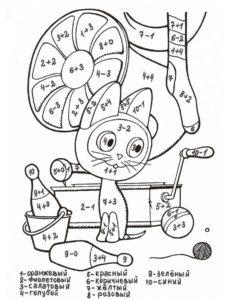 Математическая раскраска для детей 6-7-8 лет