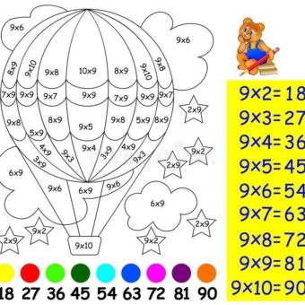 Математические раскраски: учим Таблицу умножения