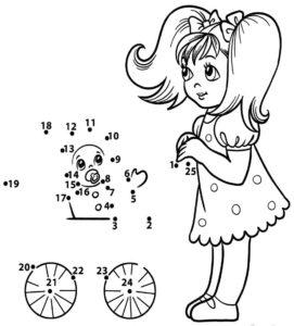 рисунки по точкам и цифрам Для Девочек