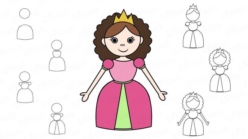 Рисунки для срисовки Принцессы поэтапно
