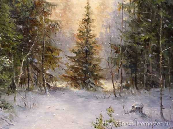 Мастер-класс: Пишем лесной зимний пейзаж с ёлкой. Часть 2