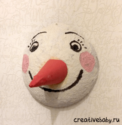 Новогодняя поделка "Снеговик" из папье-маше - мастер-класс