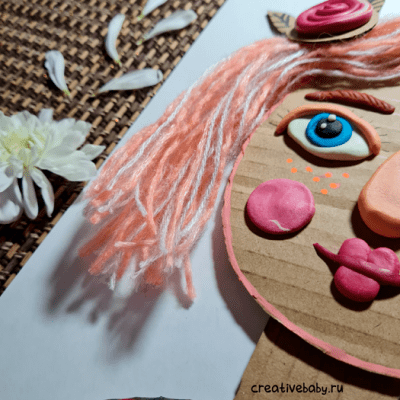 Портрет мамы из пластилина и картона: пошаговая инструкция по пластилинографии14