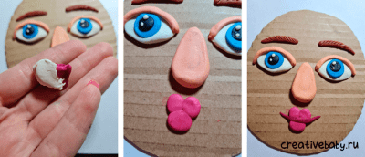 Портрет мамы из пластилина и картона: пошаговая инструкция по пластилинографии7